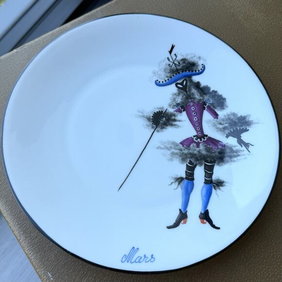 Guy Thirion Limoges France Chastagner Plate Paris Masquerade Mars March Zodiac